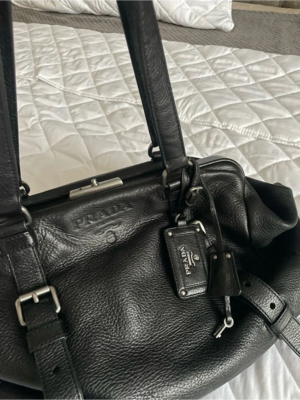 Prada Vintage Clasp Shoulder Bag